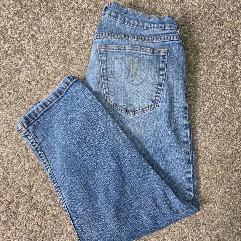 Fabulosity Kimora Lee Simmons Blue Cropped Jeans‎ Medium Wash Stretch Size 5
